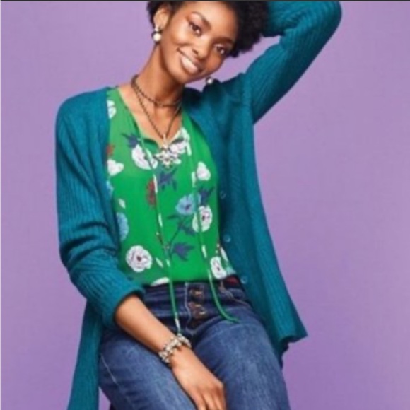 CAbi Tops - Green Sleeveless Top M